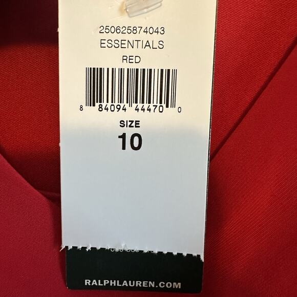 NWT Ralph Lauren Dress Womens‎ 10 Red Cocktail Stretch Sleeveless Holiday Career - Picture 4 of 6